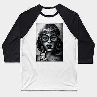 Wild tattoo girl portrait Baseball T-Shirt